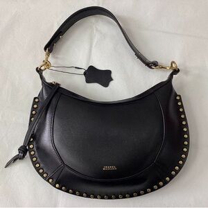 ✨Isabel Marant Oskan Moon Studded Crescent Black Bag